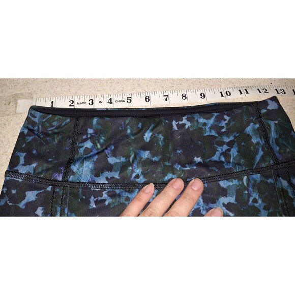 Lululemon Run Top Speed Crop Luxtreme Floral Backdrop Blue Legging XS Yoga - Picture 7 of 7